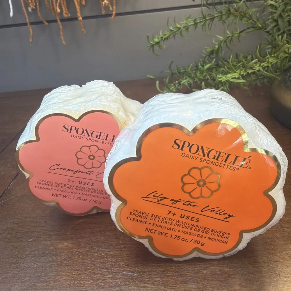 Lot of 2 Spongelle Body Wash Buffer Grapefruit Cassis & Lily Of The Valley